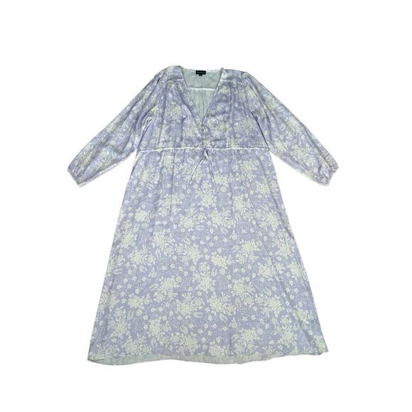 Summersalt The Cinched Waist Caftan Dress vintage floral lavender Maxi Boho M - Picture 3 of 14